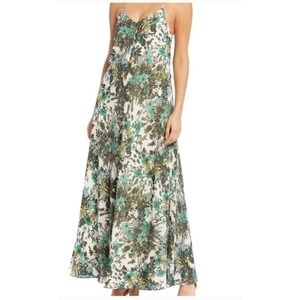 NWT Gianni Bini  Maxi Dress Floral Sleeveless Green Nicole Maxi Paradise Cove XS